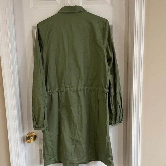 LOFT Olive Green Long Sleeve Utility Dress - Tall - Picture 9 of 11